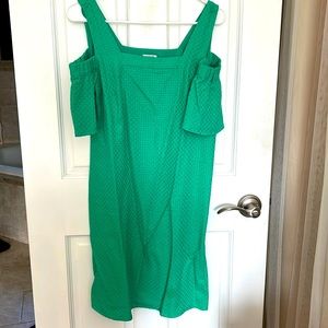 Cold shoulder jcrew dress in green